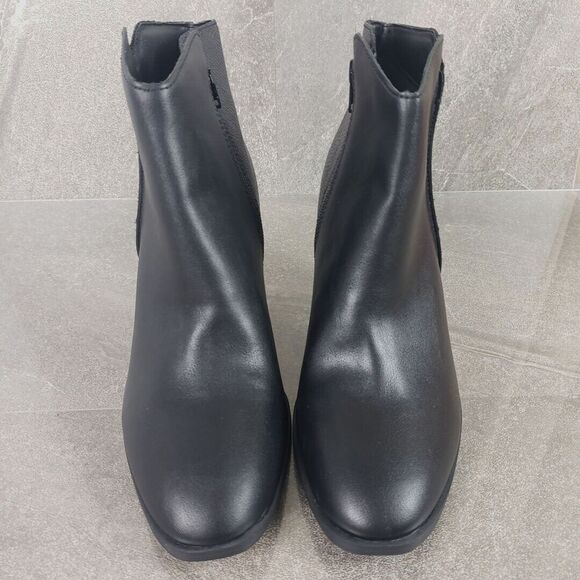 Sun Stone Boots Womens 10 M Black Block Heel Zip Ankle Booties Graceyy - Picture 2 of 12